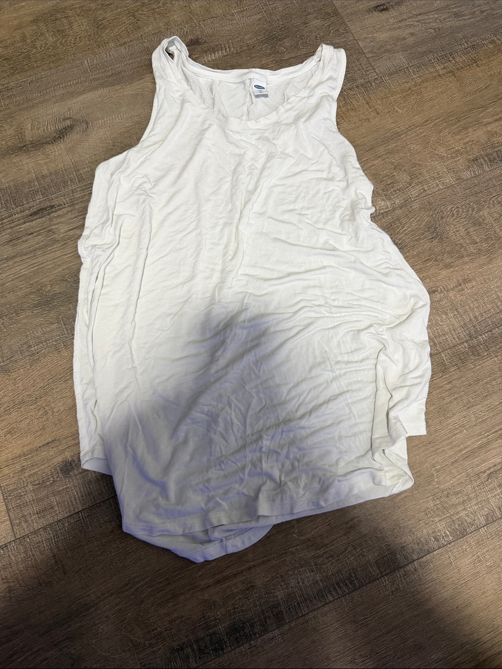 Old Navy White Ribbed Scoop Neck Tank Top